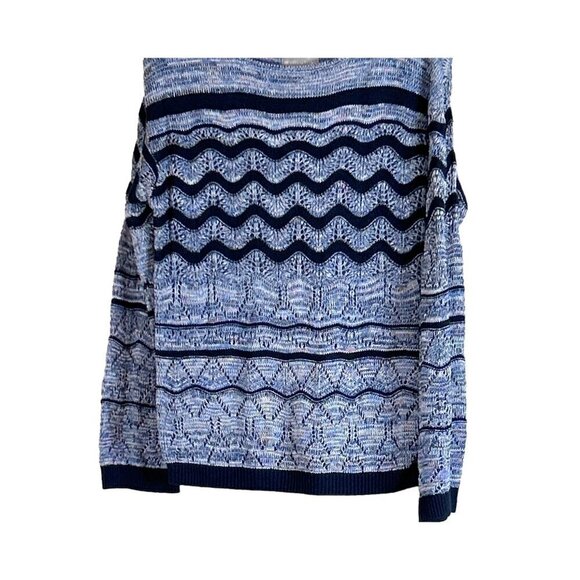 Evolution Women's Marlin Wavy Strip Sweater Blue Size S NWT - Picture 3 of 6